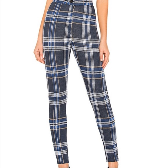 Free People Pants Jumpsuits Free People Blue Plaid Carnaby